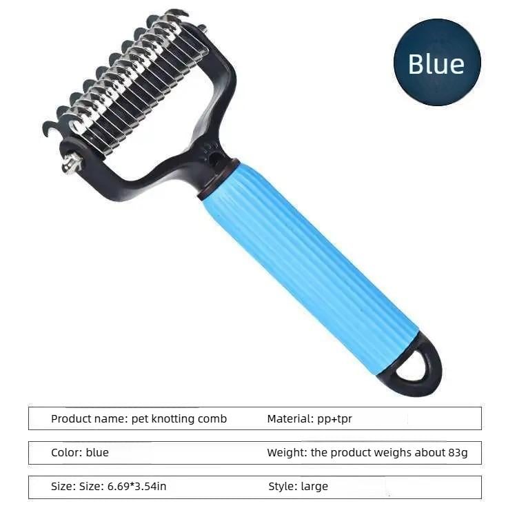 2-in-1 Pet Grooming Rake β Detangle, Deshed & Smooth Fur Easily