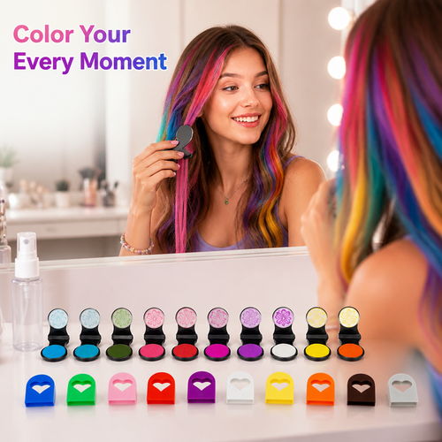 12-Color Temporary Hair Chalk Set from xietv™ — Unleash Electric Looks That Fade When You Say Goodbye