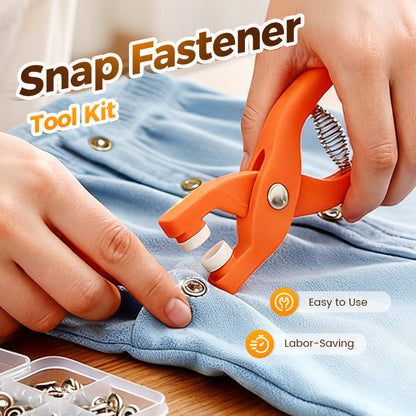 🔩 50% OFF NOW! ✨ Metal Snap Buttons with Fastener Plier Tool Kit - 300 PCS with 5 Die Sets for Clothing & Crafts 👕✨