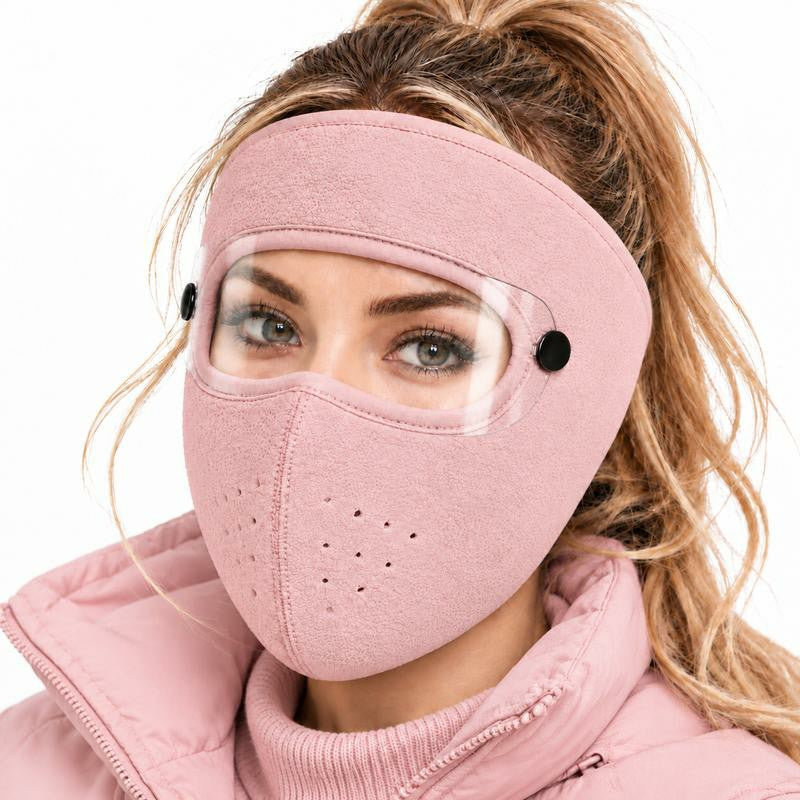 Fleece-Lined Winter Face Mask with Detachable Goggles