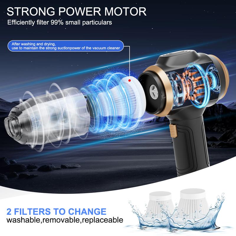 xietv™ Insanely Powerful Cordless Car Vacuum — 19000Pa, 6-in-1 Deep-Clean System