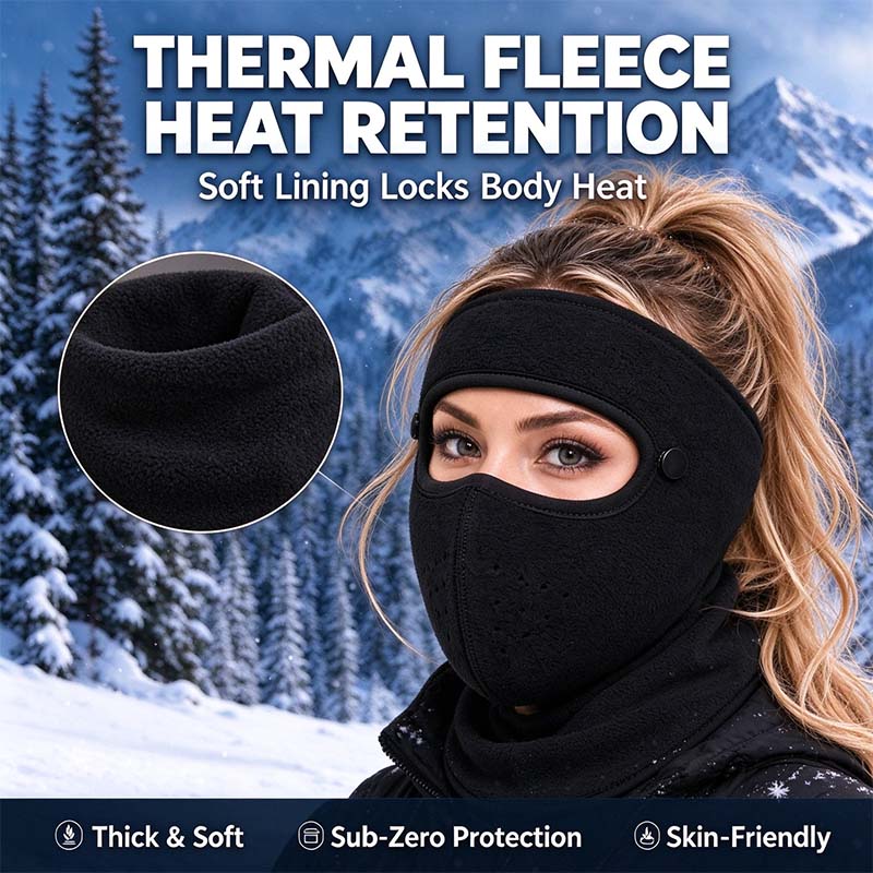 Fleece-Lined Winter Face Mask with Detachable Goggles