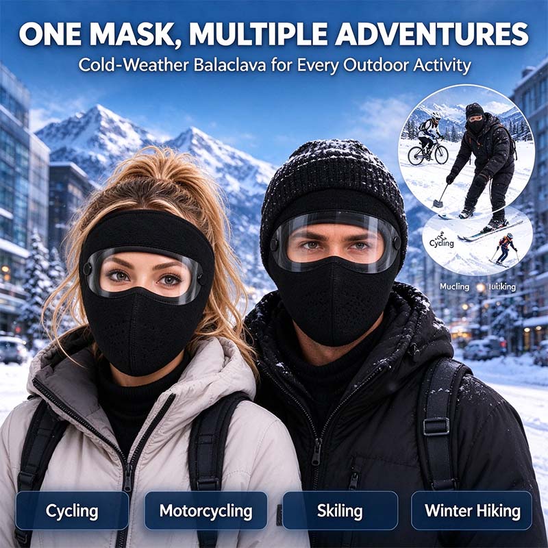 Fleece-Lined Winter Face Mask with Detachable Goggles