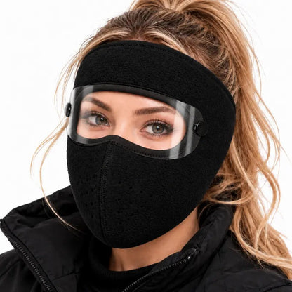 Fleece-Lined Winter Face Mask with Detachable Goggles