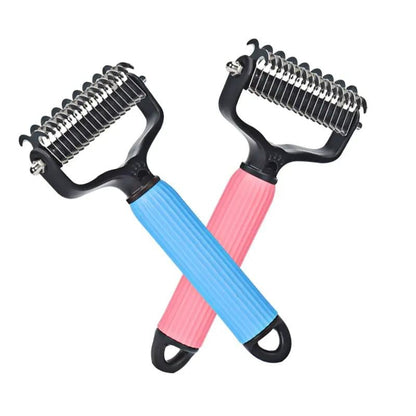 2-in-1 Pet Grooming Rake – Detangle, Deshed & Smooth Fur Easily