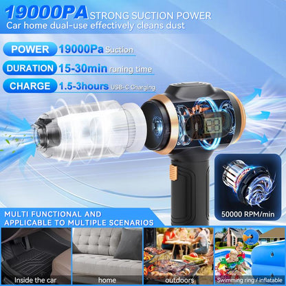 xietv™ Insanely Powerful Cordless Car Vacuum — 19000Pa, 6-in-1 Deep-Clean System